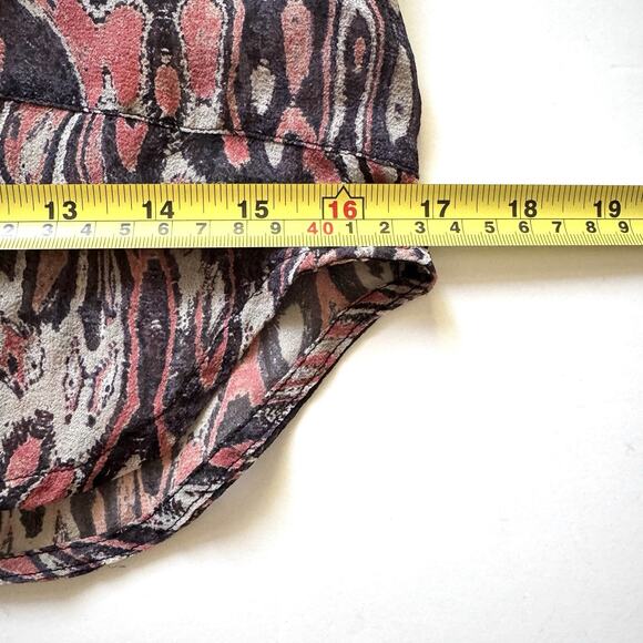 IRO Jeisa 100% Silk Rusty Abstract Print Button Front Blouse Top - Picture 8 of 12